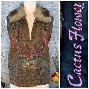 Cactus Flower brown vest.